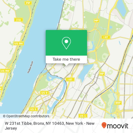 Mapa de W 231st Tibbe, Bronx, NY 10463