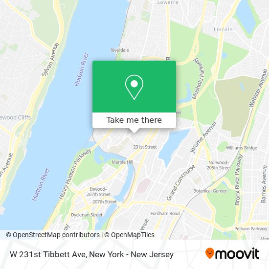 W 231st Tibbett Ave map