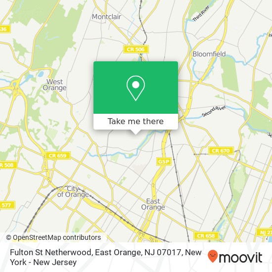 Fulton St Netherwood, East Orange, NJ 07017 map