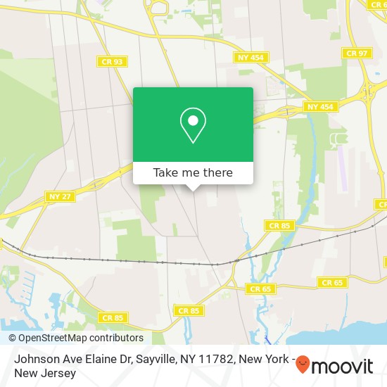 Johnson Ave Elaine Dr, Sayville, NY 11782 map