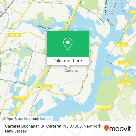 Mapa de Carteret Buchanan St, Carteret, NJ 07008