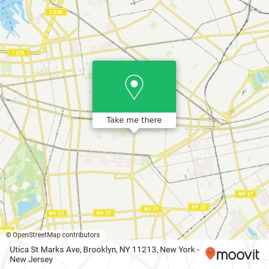 Mapa de Utica St Marks Ave, Brooklyn, NY 11213