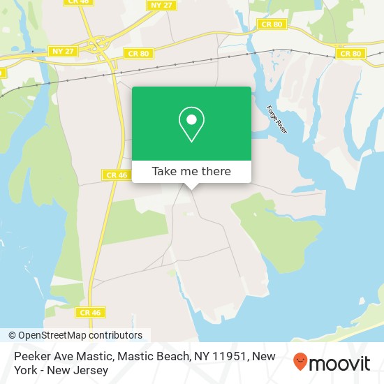 Peeker Ave Mastic, Mastic Beach, NY 11951 map