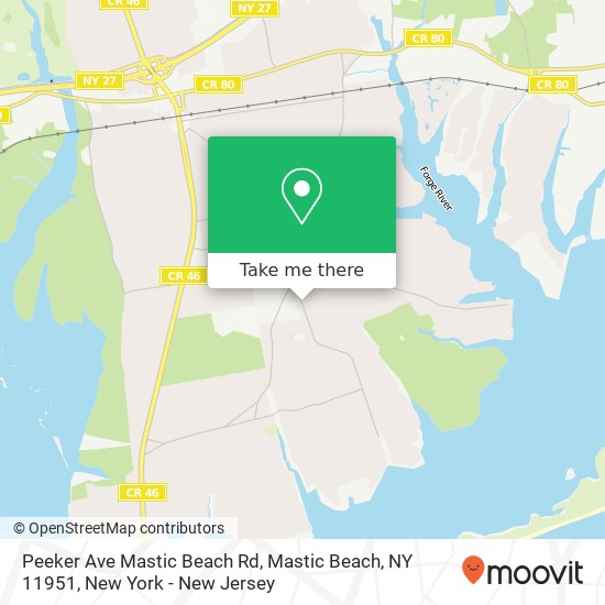 Peeker Ave Mastic Beach Rd, Mastic Beach, NY 11951 map