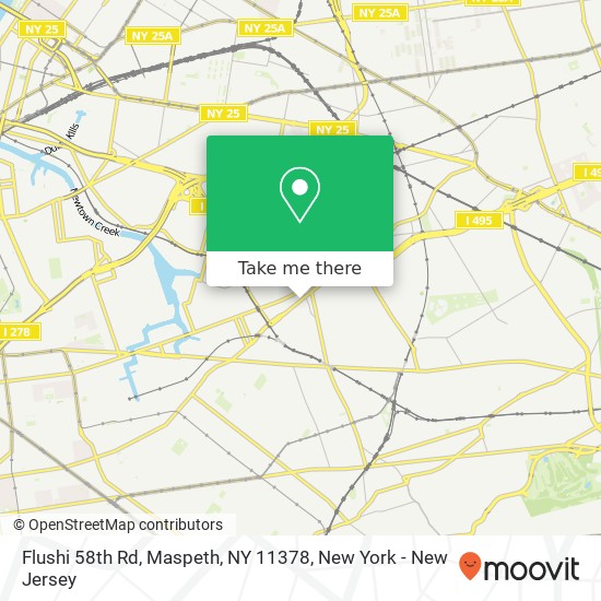 Mapa de Flushi 58th Rd, Maspeth, NY 11378