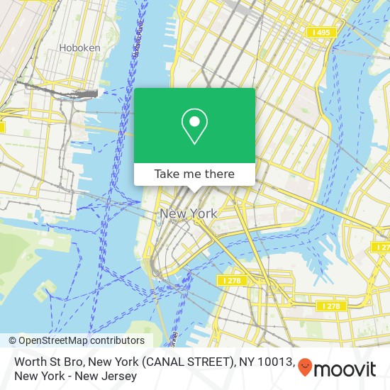 Mapa de Worth St Bro, New York (CANAL STREET), NY 10013