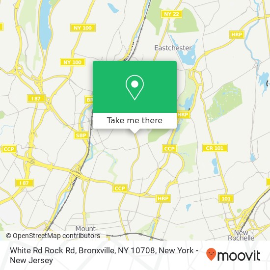Mapa de White Rd Rock Rd, Bronxville, NY 10708