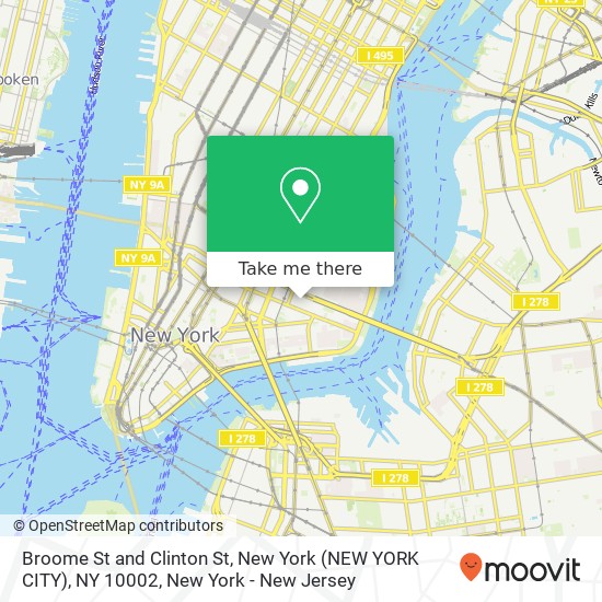 Broome St and Clinton St, New York (NEW YORK CITY), NY 10002 map