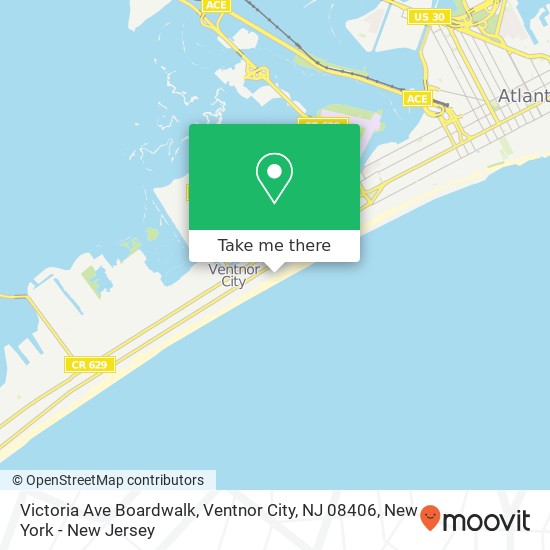 Mapa de Victoria Ave Boardwalk, Ventnor City, NJ 08406