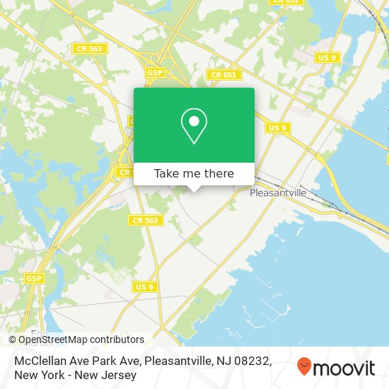 Mapa de McClellan Ave Park Ave, Pleasantville, NJ 08232