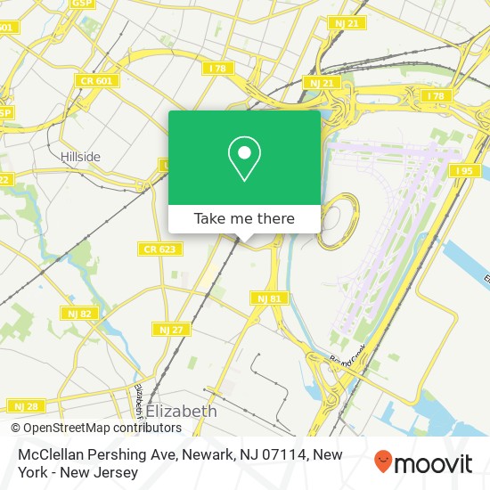 McClellan Pershing Ave, Newark, NJ 07114 map