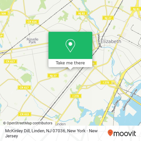 Mapa de McKinley Dill, Linden, NJ 07036