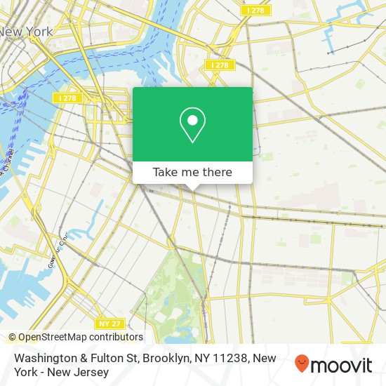 Mapa de Washington & Fulton St, Brooklyn, NY 11238