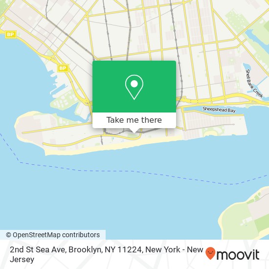 Mapa de 2nd St Sea Ave, Brooklyn, NY 11224