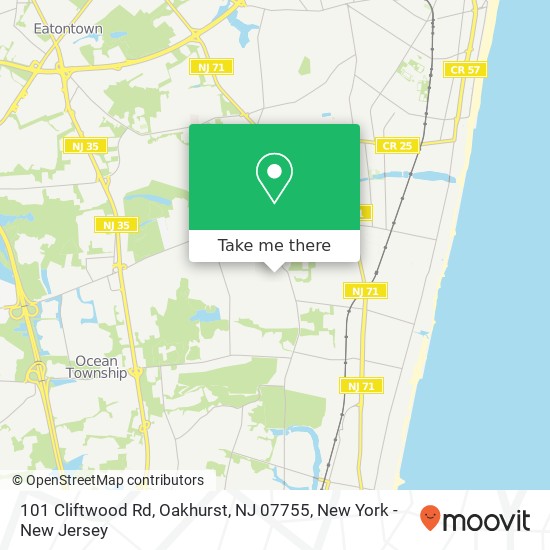 Mapa de 101 Cliftwood Rd, Oakhurst, NJ 07755