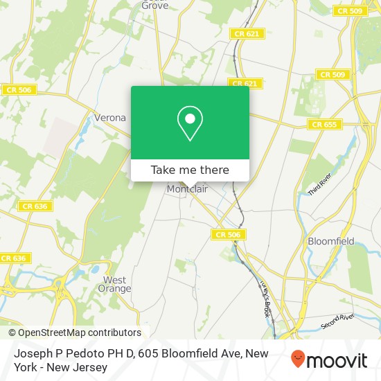 Joseph P Pedoto PH D, 605 Bloomfield Ave map