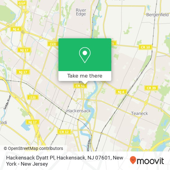 Hackensack Dyatt Pl, Hackensack, NJ 07601 map