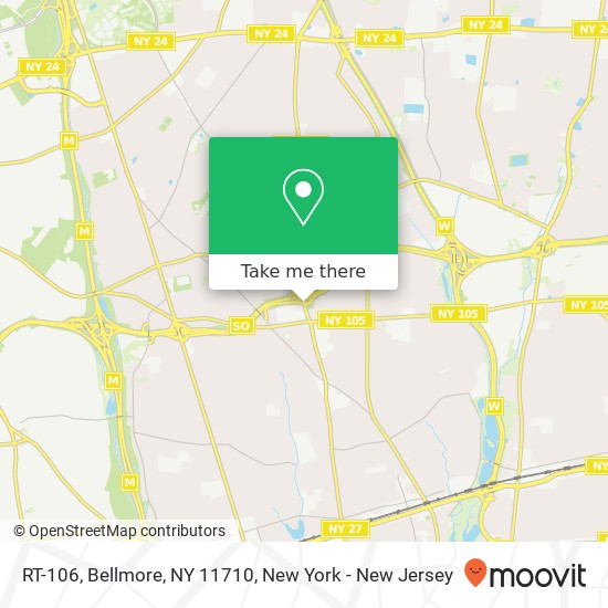 Mapa de RT-106, Bellmore, NY 11710