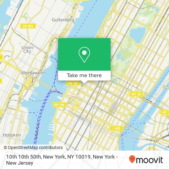 Mapa de 10th 10th 50th, New York, NY 10019