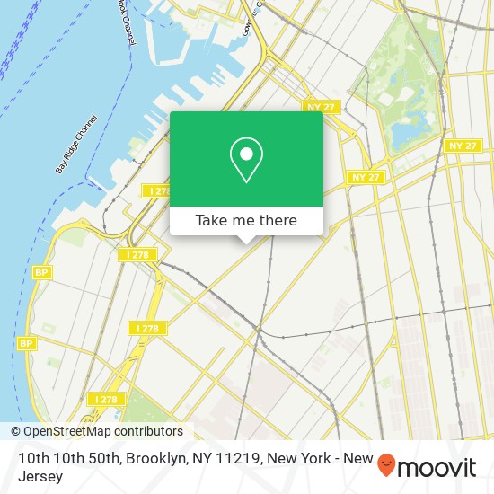 Mapa de 10th 10th 50th, Brooklyn, NY 11219