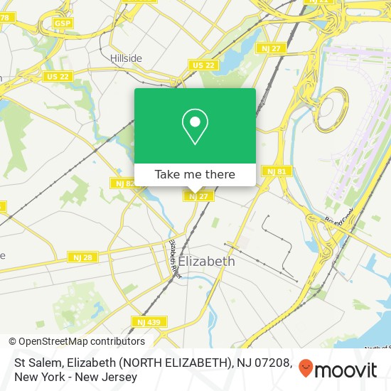 Mapa de St Salem, Elizabeth (NORTH ELIZABETH), NJ 07208