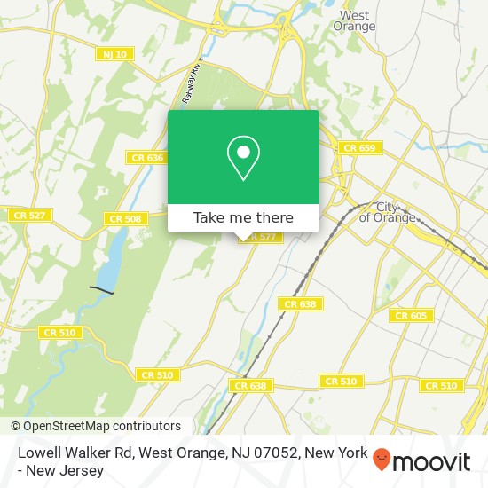 Mapa de Lowell Walker Rd, West Orange, NJ 07052