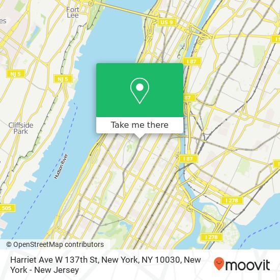 Harriet Ave W 137th St, New York, NY 10030 map
