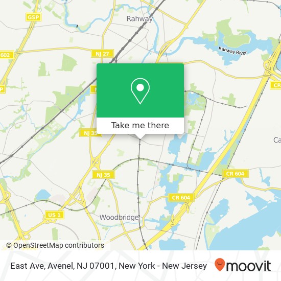 Mapa de East Ave, Avenel, NJ 07001