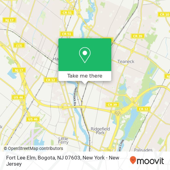 Fort Lee Elm, Bogota, NJ 07603 map