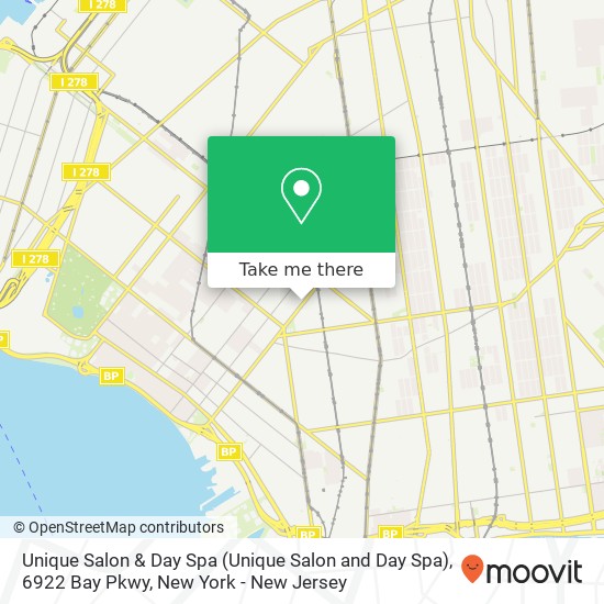 Mapa de Unique Salon & Day Spa (Unique Salon and Day Spa), 6922 Bay Pkwy