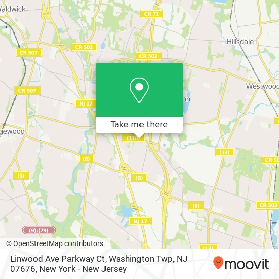 Linwood Ave Parkway Ct, Washington Twp, NJ 07676 map