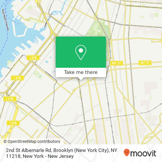 2nd St Albemarle Rd, Brooklyn (New York City), NY 11218 map