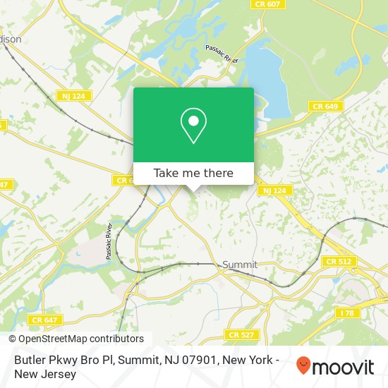 Mapa de Butler Pkwy Bro Pl, Summit, NJ 07901