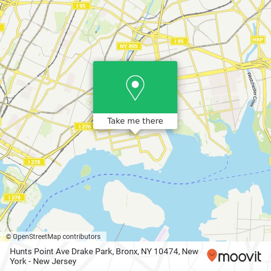 Mapa de Hunts Point Ave Drake Park, Bronx, NY 10474