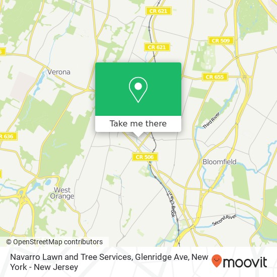 Navarro Lawn and Tree Services, Glenridge Ave map