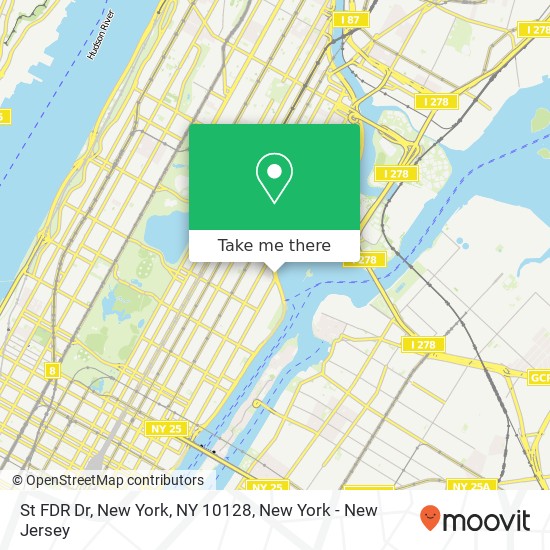 St FDR Dr, New York, NY 10128 map