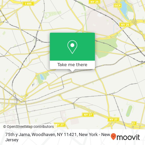 Mapa de 75th y Jama, Woodhaven, NY 11421