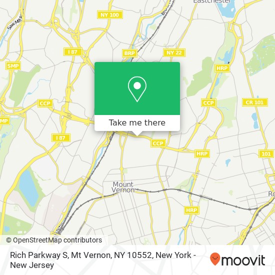 Mapa de Rich Parkway S, Mt Vernon, NY 10552