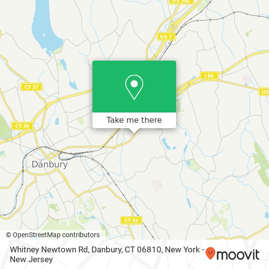 Mapa de Whitney Newtown Rd, Danbury, CT 06810