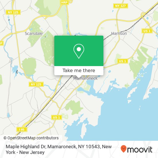 Mapa de Maple Highland Dr, Mamaroneck, NY 10543