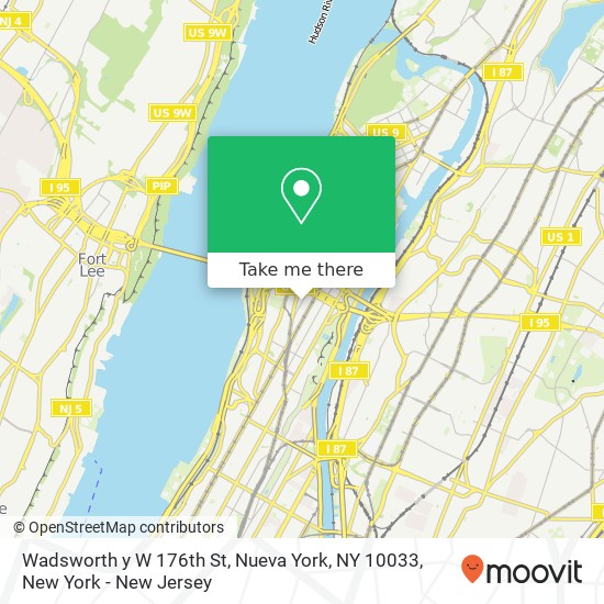 Wadsworth y W 176th St, Nueva York, NY 10033 map