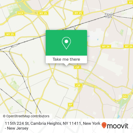 Mapa de 115th 224 St, Cambria Heights, NY 11411