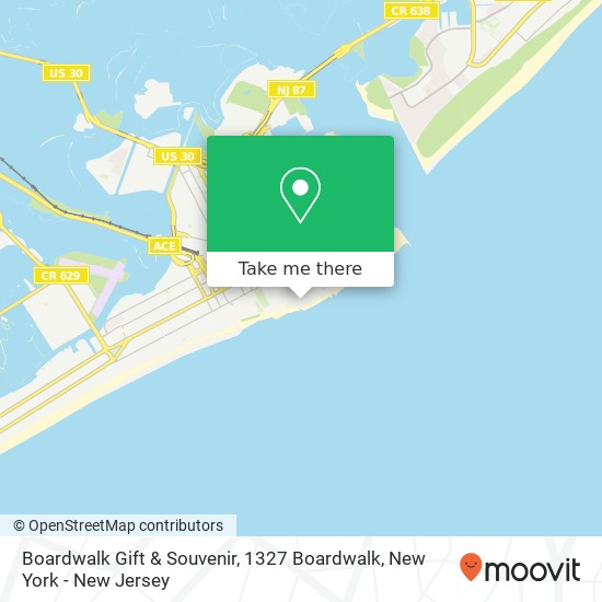 Mapa de Boardwalk Gift & Souvenir, 1327 Boardwalk