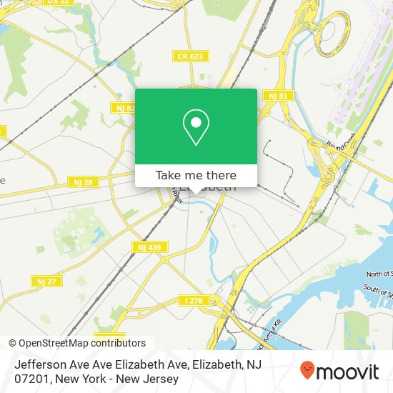 Jefferson Ave Ave Elizabeth Ave, Elizabeth, NJ 07201 map