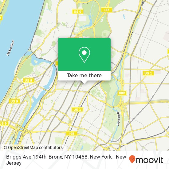 Mapa de Briggs Ave 194th, Bronx, NY 10458