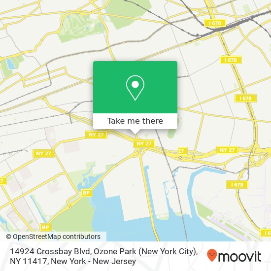 Mapa de 14924 Crossbay Blvd, Ozone Park (New York City), NY 11417