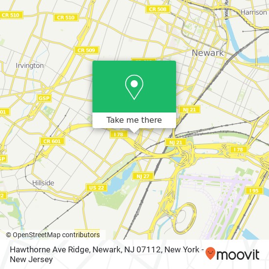 Hawthorne Ave Ridge, Newark, NJ 07112 map