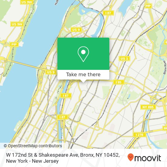 W 172nd St & Shakespeare Ave, Bronx, NY 10452 map