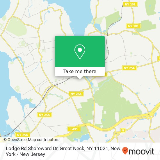Mapa de Lodge Rd Shoreward Dr, Great Neck, NY 11021