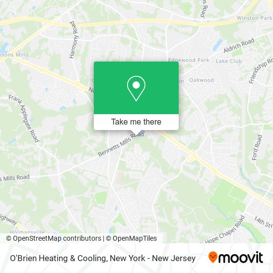 O'Brien Heating & Cooling map